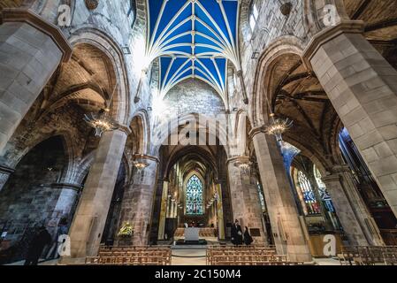 La principale nef de la cathédrale St Giles a également appelé le haut Kirk d'Édimbourg à Édimbourg, la capitale de l'Écosse, une partie du Royaume-Uni Banque D'Images