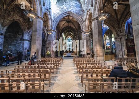 La principale nef de la cathédrale St Giles a également appelé le haut Kirk d'Édimbourg à Édimbourg, la capitale de l'Écosse, une partie du Royaume-Uni Banque D'Images