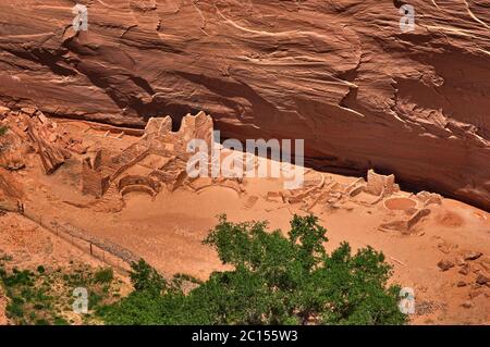 Ruines de la maison antilope, monument national du Canyon de Chelly, réserve indienne Navajo, Arizona, États-Unis Banque D'Images