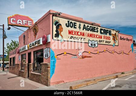 Carte de la route 66 au Joe & Aggies Cafe à Holbrook, Arizona, Etats-Unis Banque D'Images