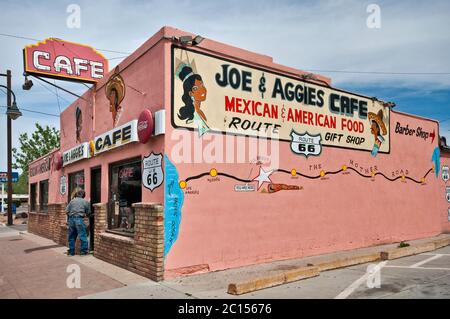 Carte de la route 66 au Joe & Aggies Cafe à Holbrook, Arizona, Etats-Unis Banque D'Images