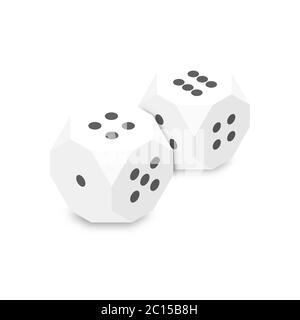 Dés blancs, style isométrique 3D plat, illustration vectorielle. Illustration de Vecteur