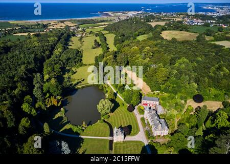 France, Normandie, département de la Manche, Urville-Nacqueville, château et parc de Nacqueville Banque D'Images