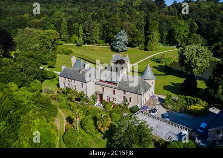 France, Normandie, département de la Manche, Urville-Nacqueville, château et parc de Nacqueville Banque D'Images