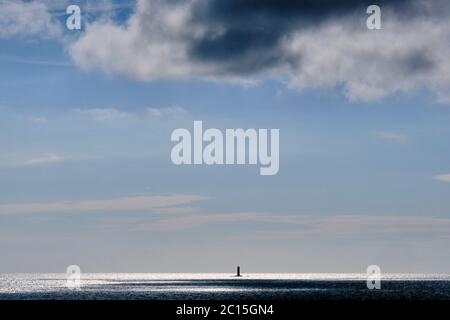 France, Normandie, Direction de la Manche, Blainville-sur-Mer, phare de Sénéquet Banque D'Images