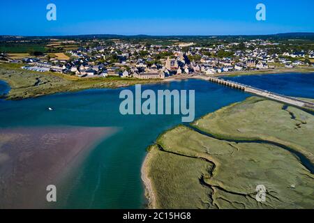 France, Normandie, département de la Manche, Portbail, l'église Banque D'Images