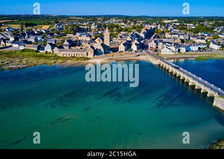 France, Normandie, département de la Manche, Portbail, l'église Banque D'Images