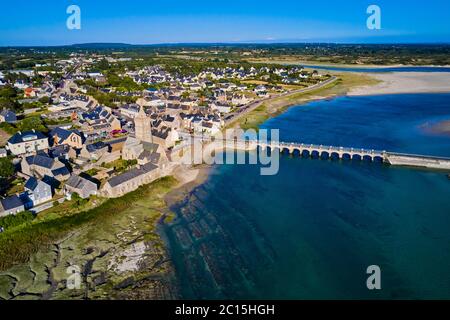 France, Normandie, département de la Manche, Portbail, l'église Banque D'Images