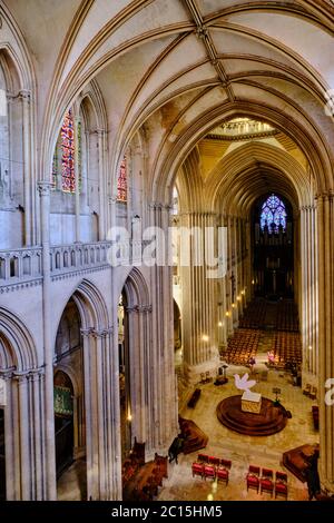 France, Normandie, département de la Manche, Coutances, cathédrale notre-Dame de Coutances datant du 13 siècle Banque D'Images