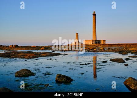 France, Normandie, département de la Manche, Cotentin, Gatteville-le-Phare ou Gatteville-Phare, le phare de Gatteville ou le phare de Gatteville-Barfl Banque D'Images