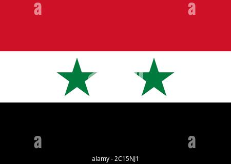 Drapeau officiel de la Syrie horizontal Banque D'Images