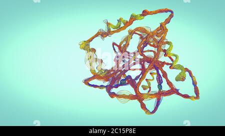 Chaîne d'acides aminés ou biomolécules appelée protéine - illustration 3d Banque D'Images