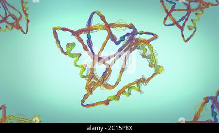 Chaîne d'acides aminés ou biomolécules appelée protéine - illustration 3d Banque D'Images