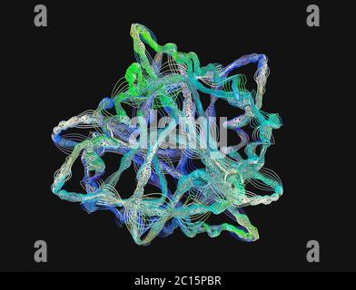 Chaîne d'acides aminés ou biomolécules appelée protéine - illustration 3d Banque D'Images