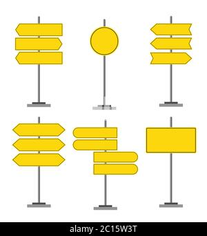 Panneaux de signalisation routière icônes ensemble, panneaux de signalisation, conception vectorielle Illustration de Vecteur