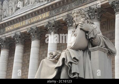 STATUE DE COLBERT À L'ASSEMBLEE NATIONALE, PARIS Banque D'Images
