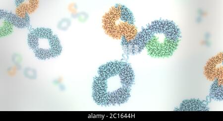 Anticorps ou immunoglobuline multicolore - illustration 3d Banque D'Images