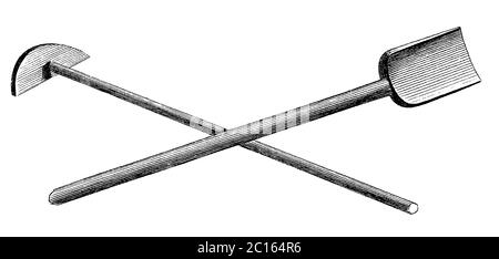 illustration de deux types de pelles du xviiie siècle. Publié dans 'A Diderot Pictorial Encyclopedia of Trades and Industry. Fabrication et la technologie Banque D'Images