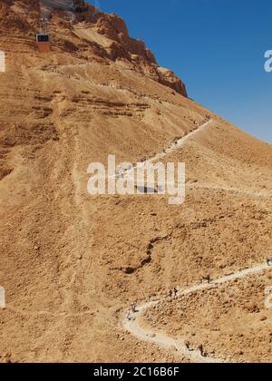 Road à Massada, forteresse Israël Banque D'Images