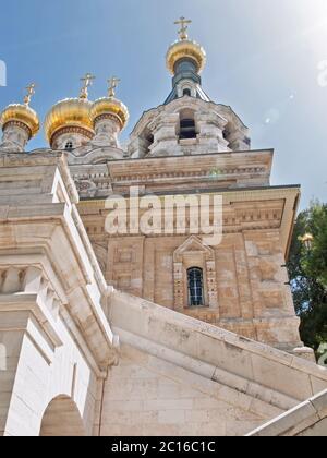 Eglise Sainte-Marie-Madeleine au mont des Olives de Jérusalem, Israël Banque D'Images