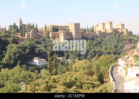 L'Alhambra un palais et forteresse complexe situé à Grenade Banque D'Images