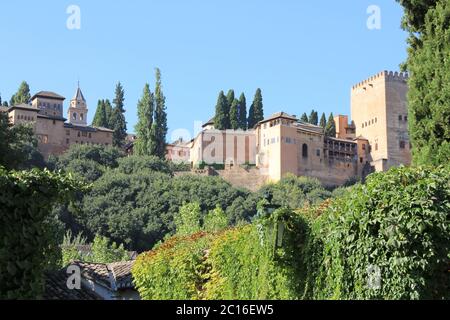 L'Alhambra un palais et forteresse complexe situé à Grenade Banque D'Images