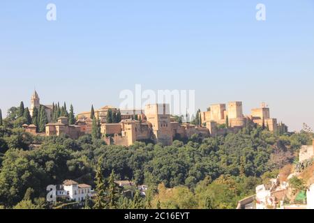 L'Alhambra un palais et forteresse complexe situé à Grenade Banque D'Images