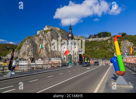 Statue de saxophone à Dinant - Belgique Banque D'Images