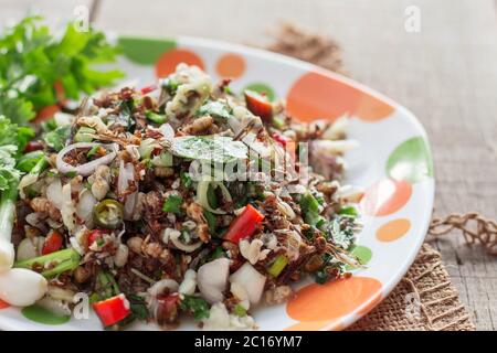 Épicé d'oeufs fourmis avec en Thaïlande. Banque D'Images