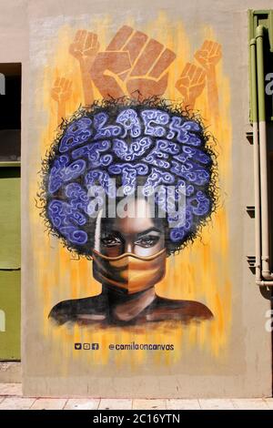 Belle murale soutenant les vies noires par Camilla sur le mur de l'Hôtel Congress dans le centre-ville de Tucson AZ Banque D'Images