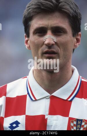 GROSSBRITANNIEN. 29 avril 2020. Football, firo: Championnat d'Europe de football 23.06.1996 Championnat d'Europe d'Europe 1996 quarts de finale, phase de knock, archive photo, archive images Allemagne - Croatie 2: 1 Robert Jarni, demi-figure, portrait | usage dans le monde crédit: dpa/Alay Live News Banque D'Images