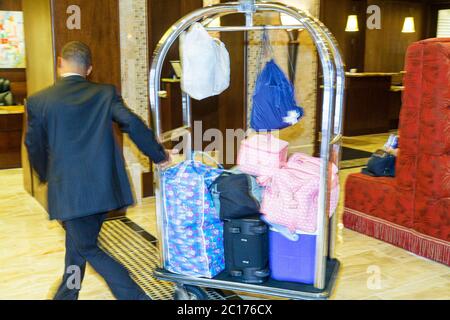 La Nouvelle-Orléans Louisiane, Warehouse District, Marriott at the Convention Center, hôtels d'hôtel motels inn motel, chaîne, industrie hôtelière, hall, langues Banque D'Images