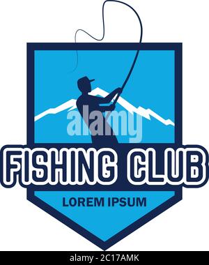 logo de pêche avec espace de texte pour votre slogan / ligne de balise, illustration vectorielle Illustration de Vecteur