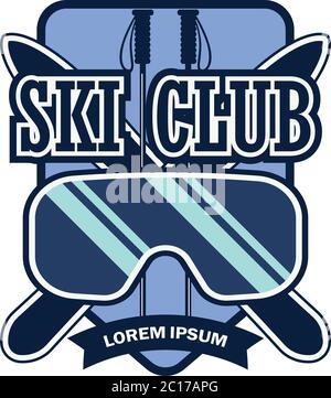 logo ski avec espace texte pour votre slogan / ligne de marquage, illustration vectorielle Illustration de Vecteur