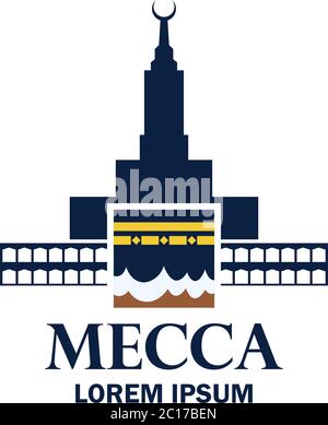 makkah kaaba hajj omra logo avec espace de texte pour votre slogan / tag ligne, illustration vectorielle Illustration de Vecteur