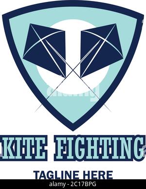 logo de combat de cerf-volant avec espace de texte pour votre slogan / ligne de balise, illustration vectorielle Illustration de Vecteur
