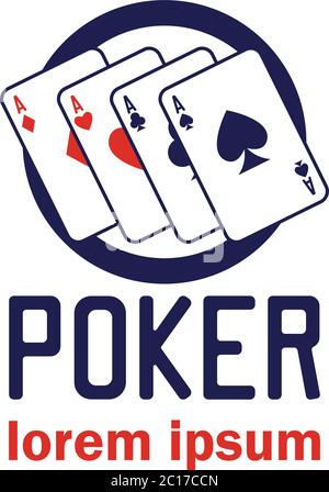 logo du casino de poker avec espace de texte pour votre slogan / ligne de balise, illustration vectorielle Illustration de Vecteur