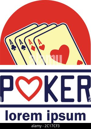 logo du casino de poker avec espace de texte pour votre slogan / ligne de balise, illustration vectorielle Illustration de Vecteur