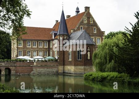 Château de Hülshoff près de Havixbeck, région de Münster, Rhénanie-du-Nord-Westphalie, Allemagne Banque D'Images