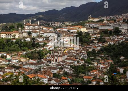 La ville historique d'Ouro Preto, UNESCO World Heritage Site, Minas Gerais, Brésil Banque D'Images