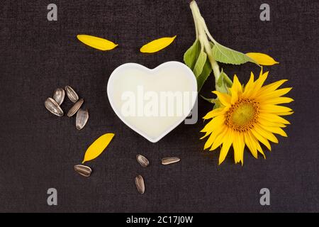 L'huile de tournesol à partir de ci-dessus. Banque D'Images