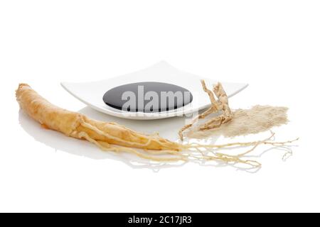 Ingrédients ginseng coréen pur. Banque D'Images