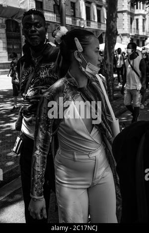 manifestation blm barcelone 2020 Banque D'Images