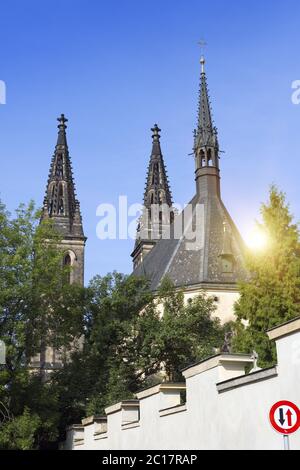Eglise Saint Pierre et Paul à Vyšehrad à Prague, République Tchèque Banque D'Images