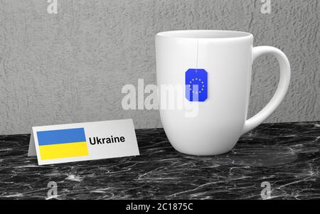 Grande tasse avec plateau Banque D'Images