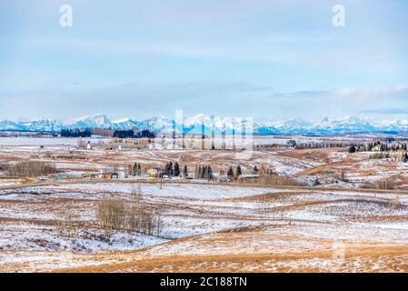 Le long de l'autoroute Trans Canada aux montagnes Rocheuses, Alberta, Canada Banque D'Images