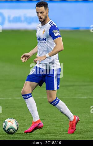 Saragosse, Espagne. 13 juin 2020. Burgui de Real Zaragoza (20) lors du match de la Liga entre Real Zaragoza et Alcorcon à la Romareda, Espagne, le 13 juin 2020. (Photo de Daniel Marzo/Pacific Press/Sipa USA) crédit: SIPA USA/Alay Live News Banque D'Images