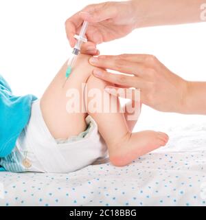 Bébé soit vacciné par l'infirmière Banque D'Images