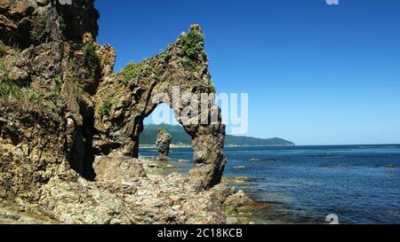 Géant du Cap Velikan, île Sakhalin, Russie Banque D'Images