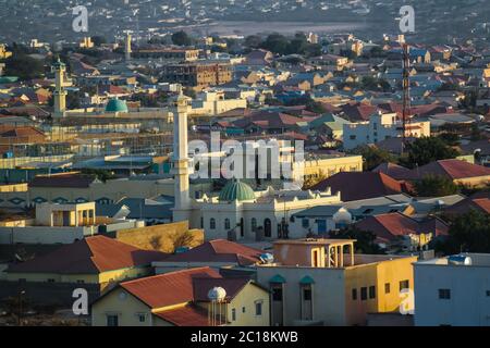 Vue aérienne sur Hargeisa, la plus grande ville du Somaliland en Somalie Banque D'Images
